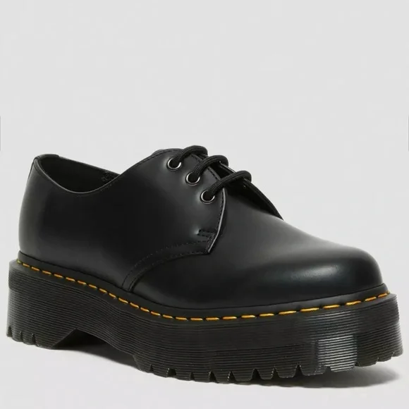 Martens Shoes Dr Martens 461 Smooth Leather Platform Shoes